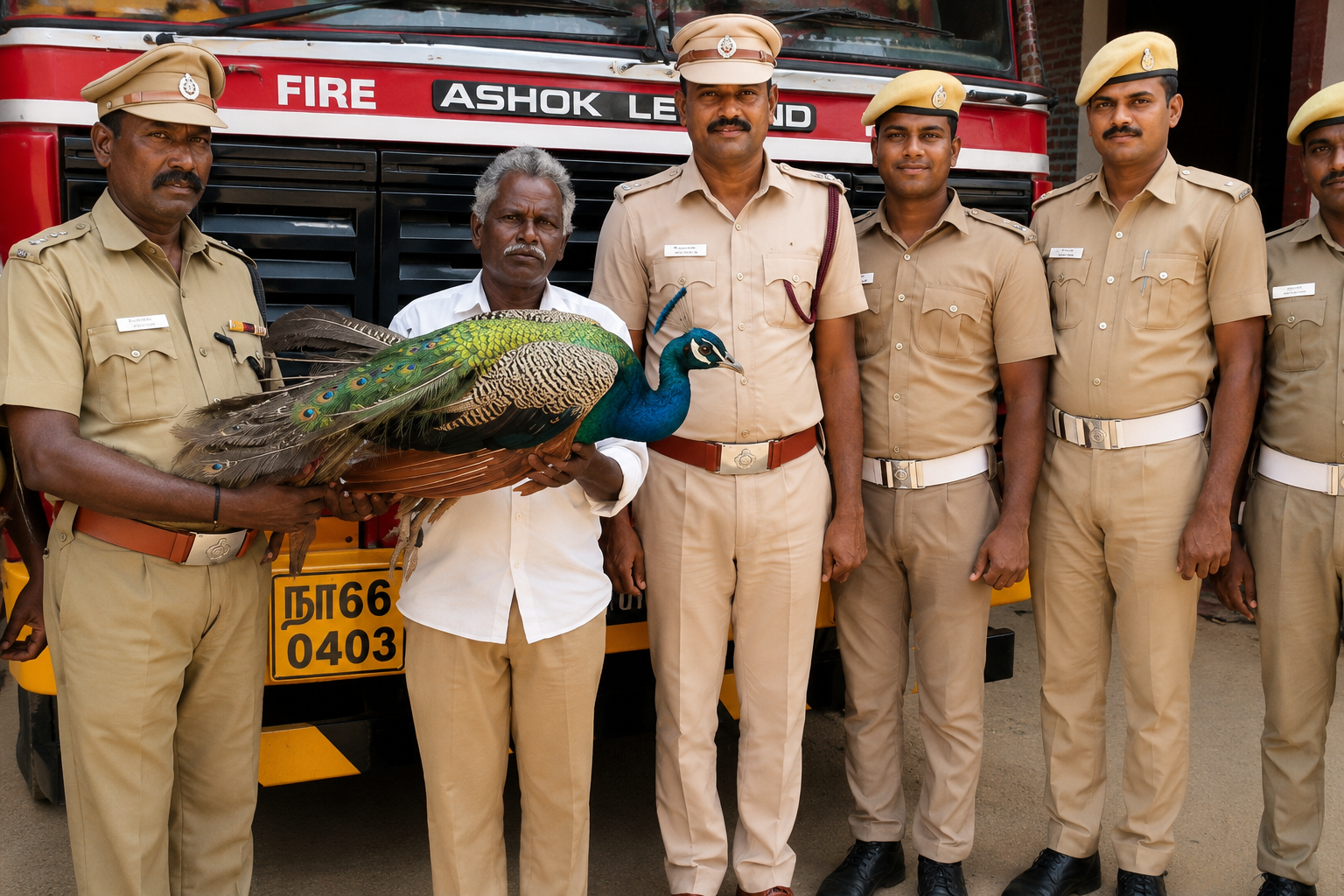 இலுப்பூர் அருகே கிணற்றில் சிக்கிய மயிலை மீட்ட தீயணைப்பு வீரர்கள்